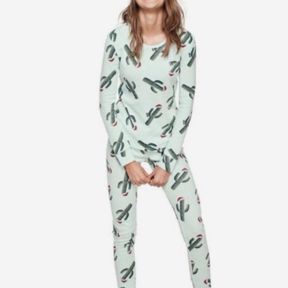 Victoria Secret Pink Christmas Cactus PJ set